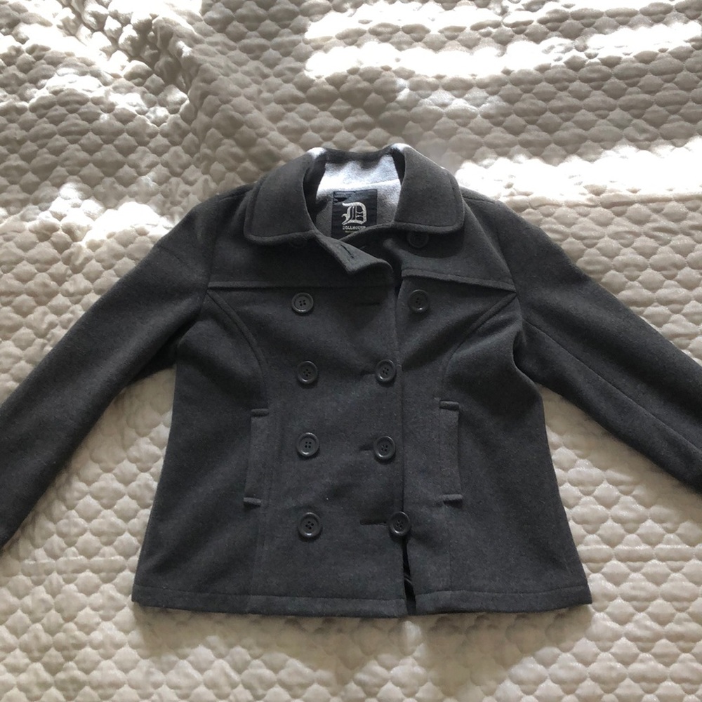 Grey Dollhouse pea coat size medium